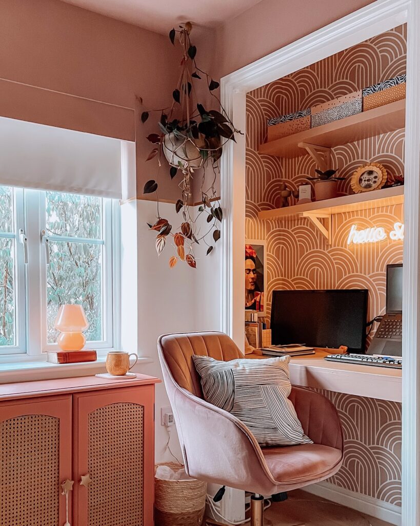 7. Closet Office Turned Cozy Creative Nook