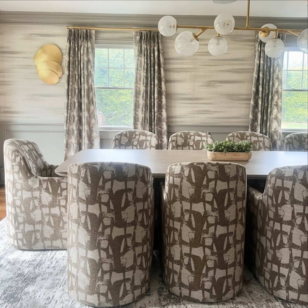 1. Fully Upholstered and Fabulous: Luxe Comfort Meets Bold Pattern