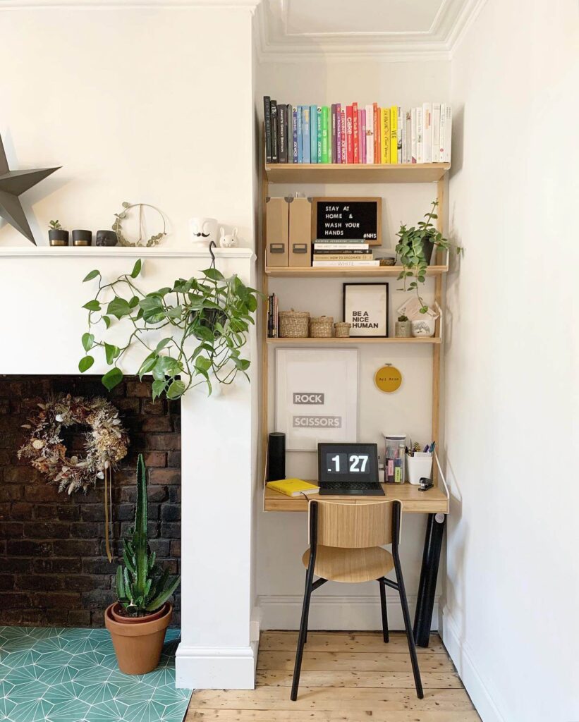 1. Wall-to-Wall Workspace in a Narrow Nook