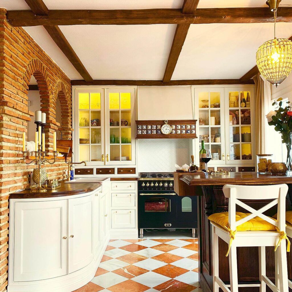 1. Terracotta Soul: Classic Spanish Kitchen with Rustic Floors