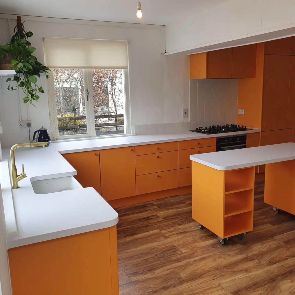 10. Sunny Simplicity: Cheerful Orange with Crisp White