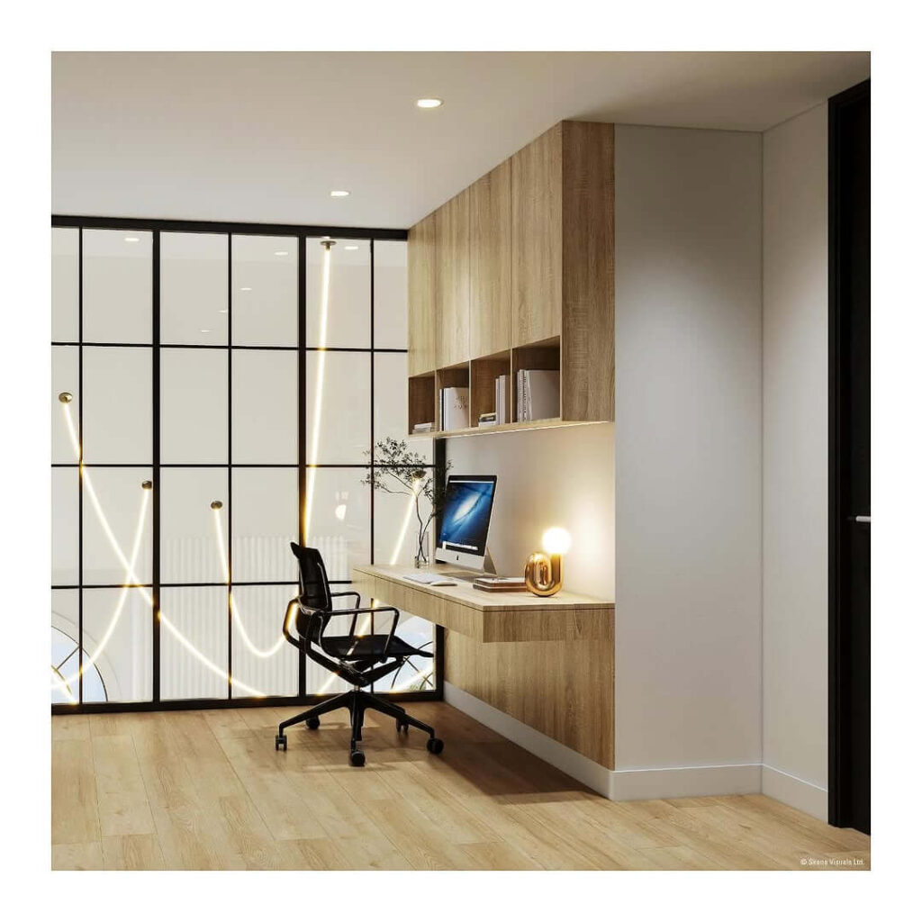 12. Sleek Minimalism with Artistic Flair