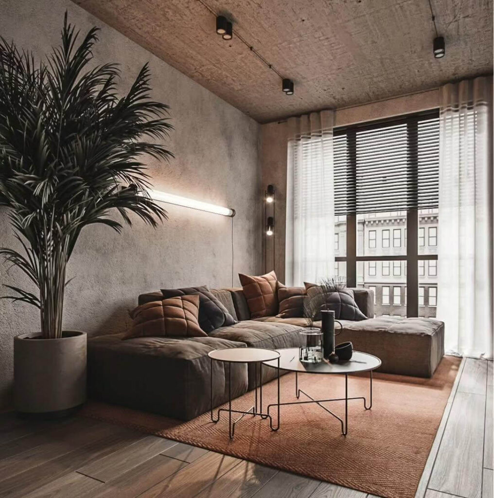 13. Industrial Chic with a Softened Edge