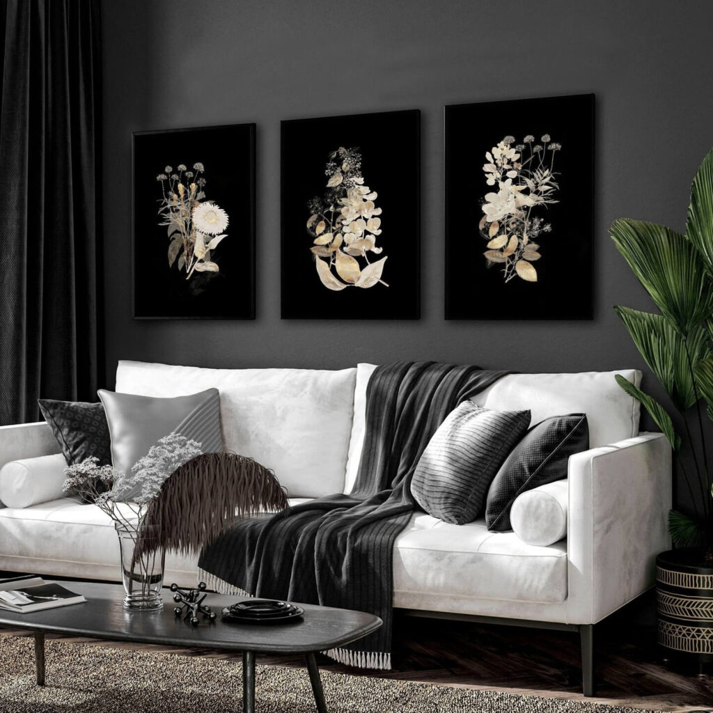 13. Dark Floral Drama for High-Contrast Sophistication