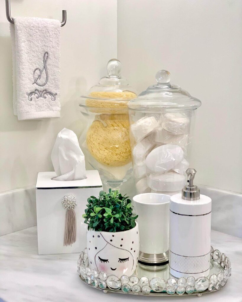 14. Vintage Vanity Tray with Perfume Display
