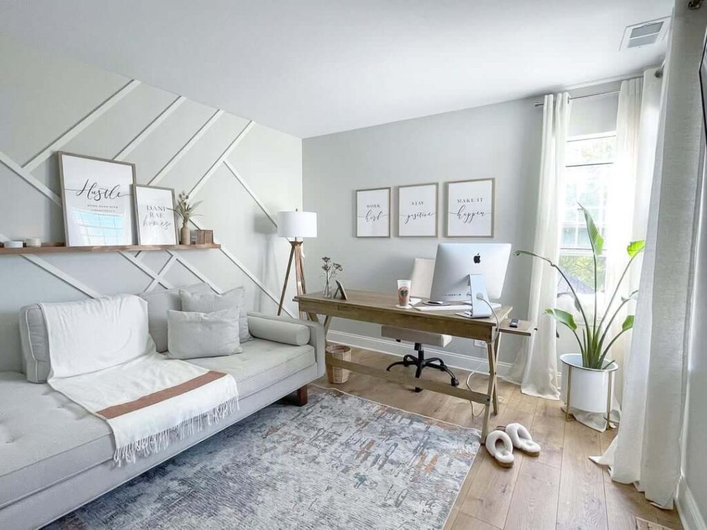 14. Charcoal Statement Wall with Rustic Flair