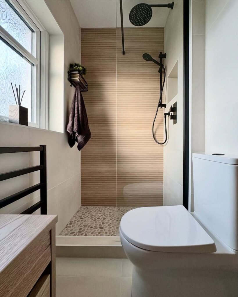 14. Neutral Tones with Sleek Panel Tiling