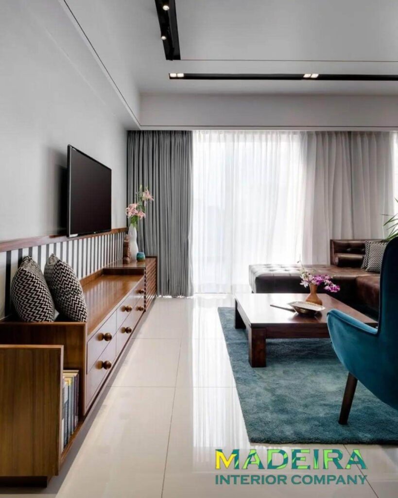15. Mid-Century Flair with Custom Cabinetry