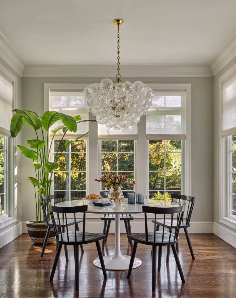 15. Glass Globe Glamour in a Contemporary Classic