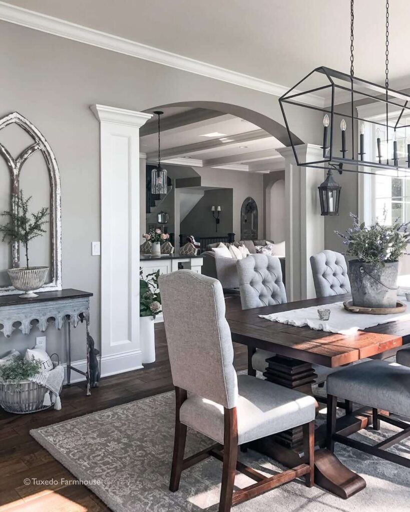 17. Button-Tufted Linen Chairs for Classic Farmhouse Appeal