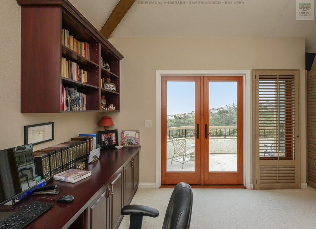 18. Wood-Framed Patio Doors That Open to Inspiration