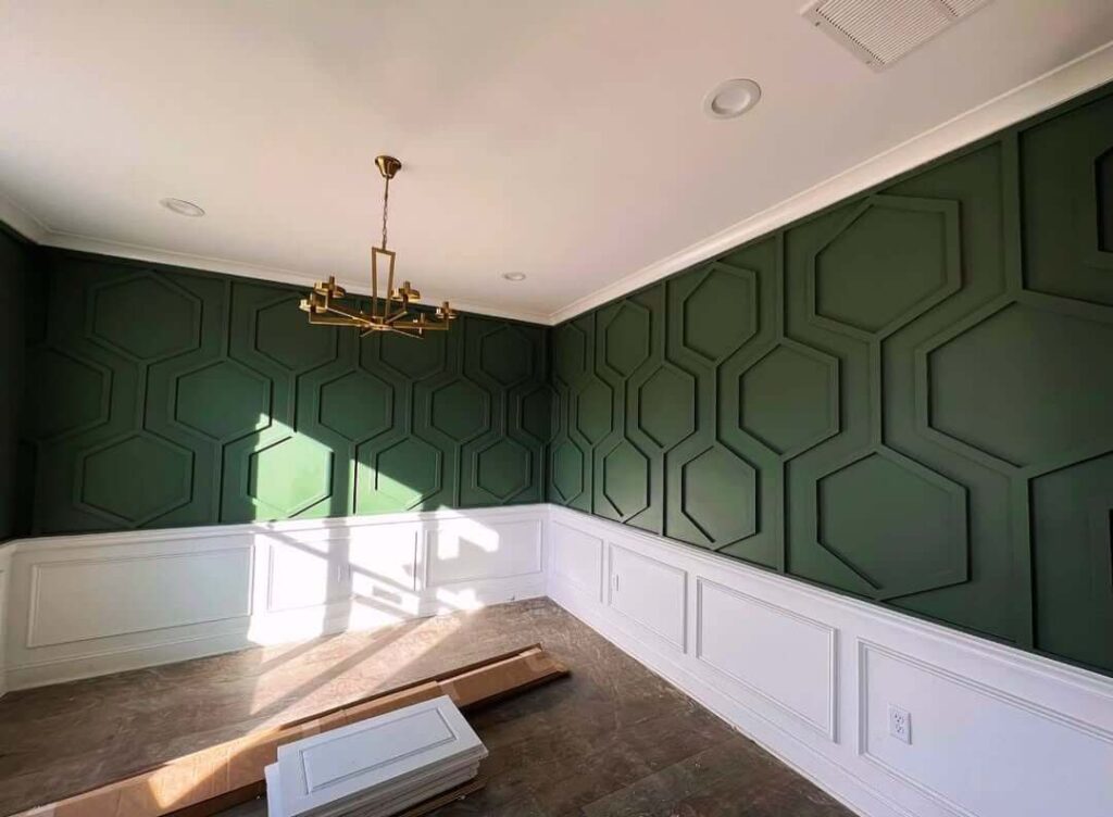 19. Geometric Honeycomb in Deep Green for Artistic Flair