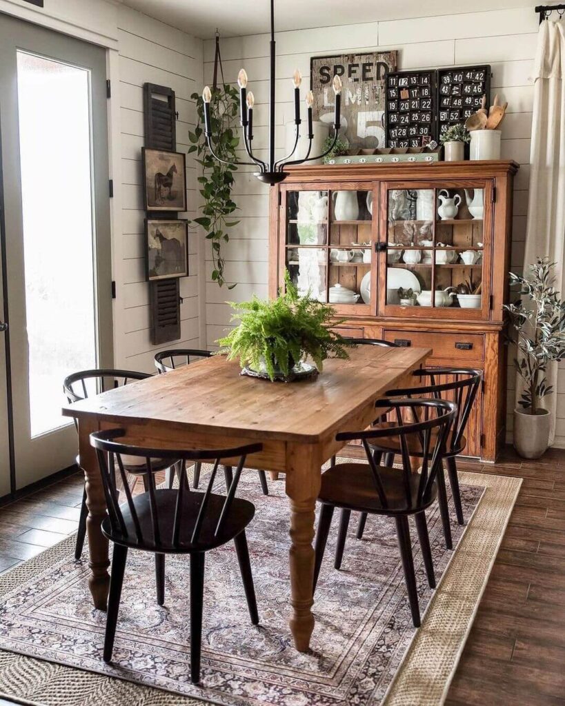 2. Modern Farmhouse Fusion with Industrial Lighting