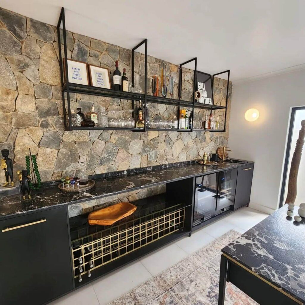21. Rustic Stone and Black Oak Fusion