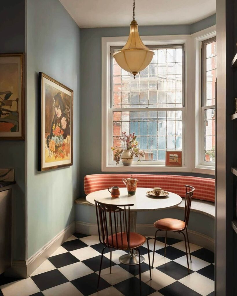 21. Retro Charm in a Bay Window