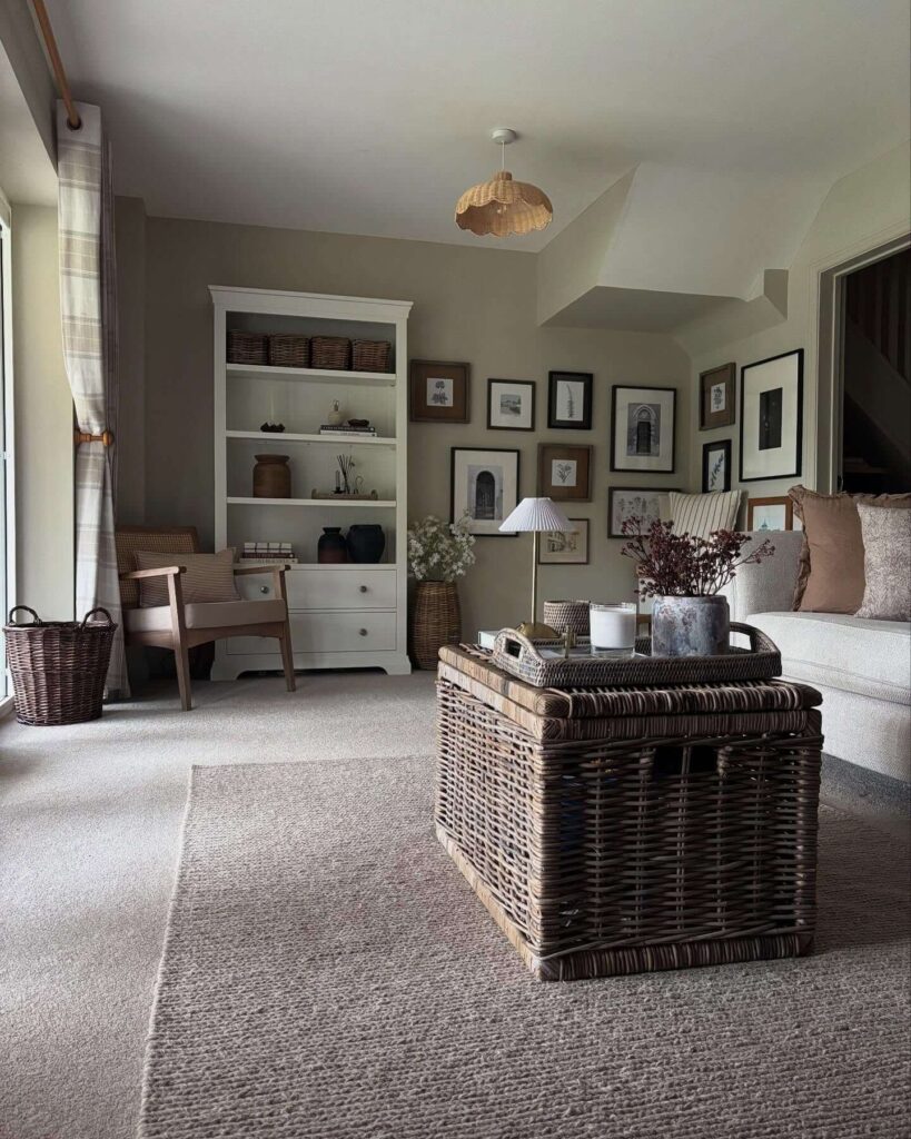 21. Warm Neutrals and Woven Accents for Soft Mood