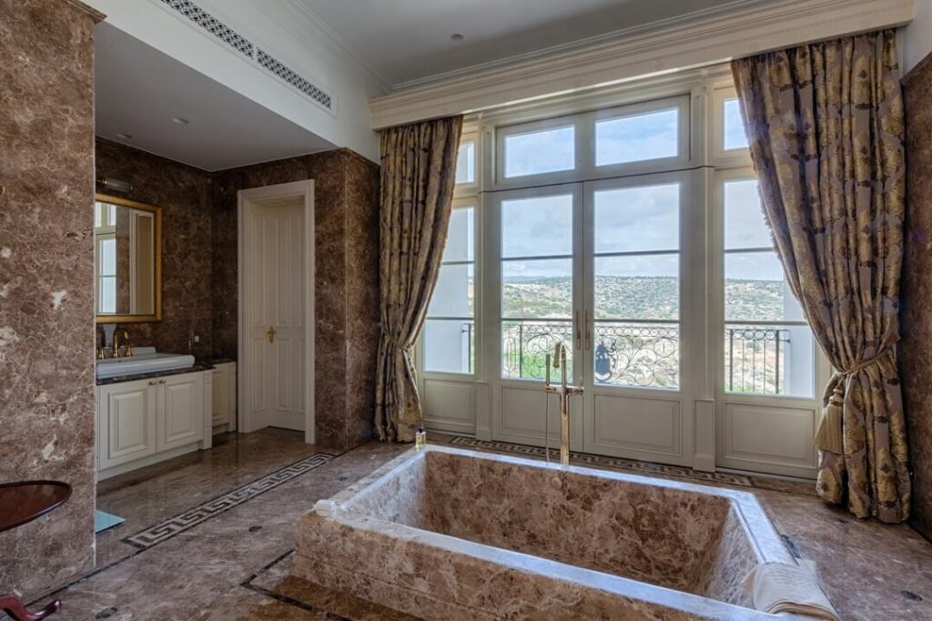 22. Backlit Marble Statement Wall