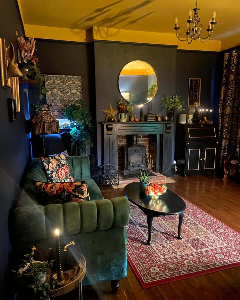 22. Dark Romance with Jewel Tones and Vintage Layers