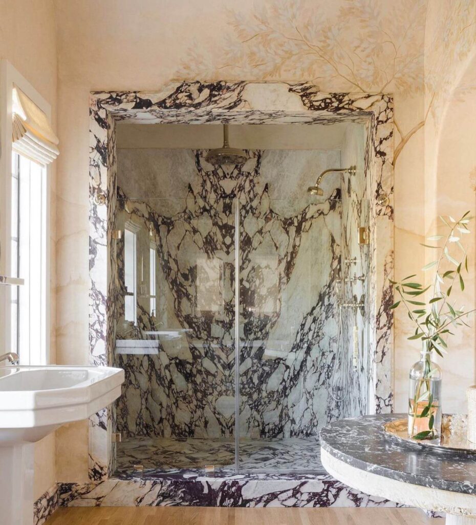 26. Golden Veins in a Contemporary Shower