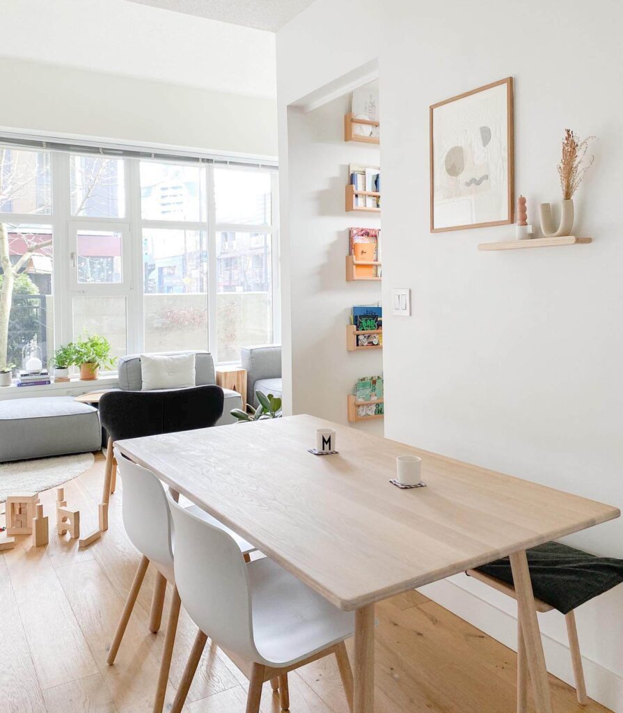 4. Mix Wood and Black for a Warm Contemporary Look