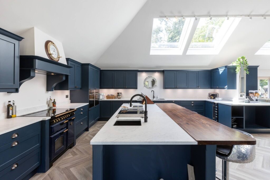4. Modern Farmhouse Style with Two-Tone Cabinets
