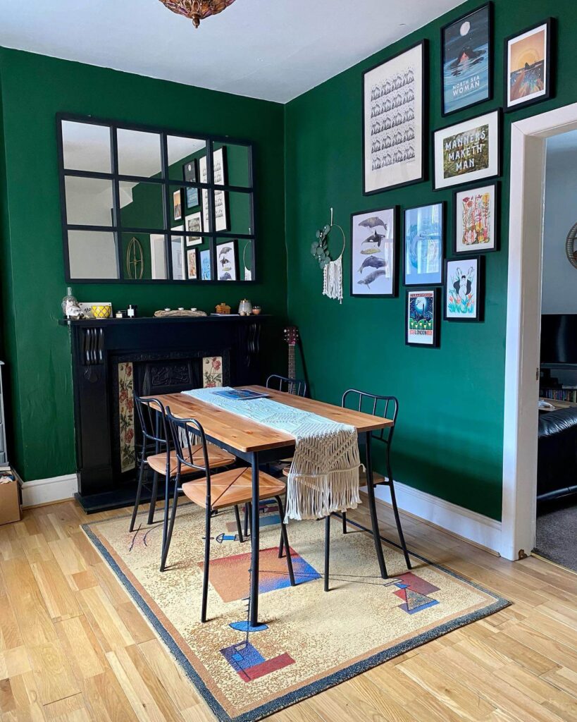 5. Eclectic Green Gallery Wall Magic