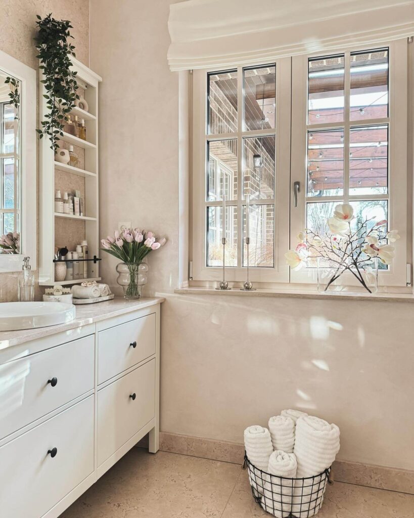 5. Soft Beige Marble for a Natural Glow