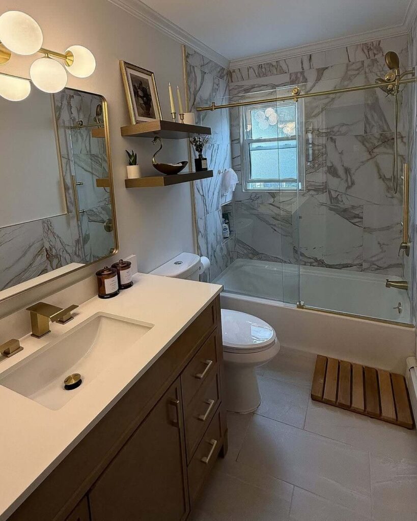 5. Large-Format Marble Tiles for a Grand Feel