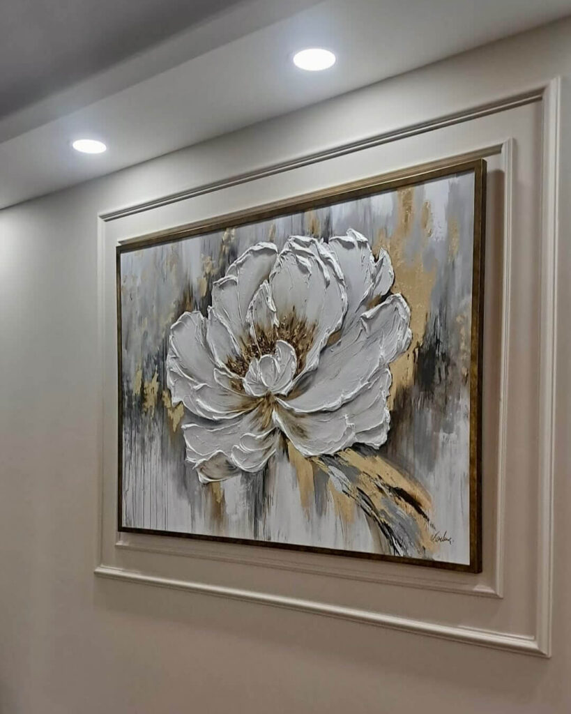 5. Oversized Floral Canvas for Statement Elegance