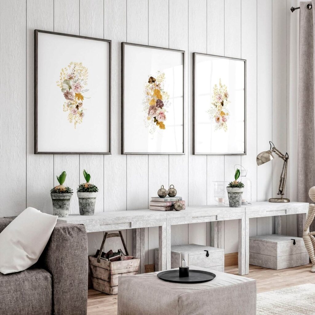 6. Soft Florals for a Fresh and Feminine Gallery Wall