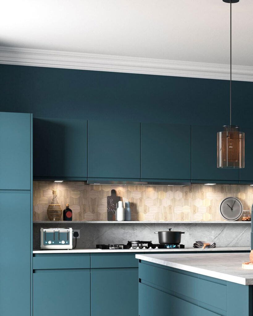 8. Sleek and Sophisticated in Teal-Toned Matte