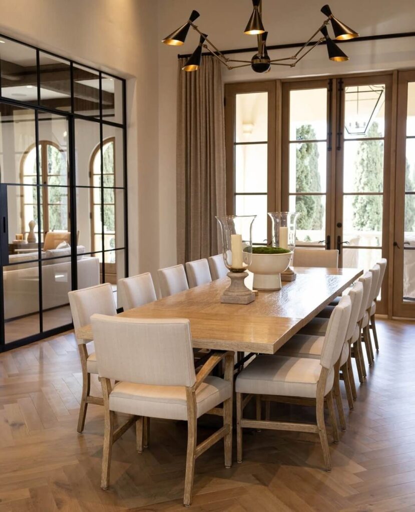 8. Rustic Grandeur in a Mediterranean-Inspired Dining Room