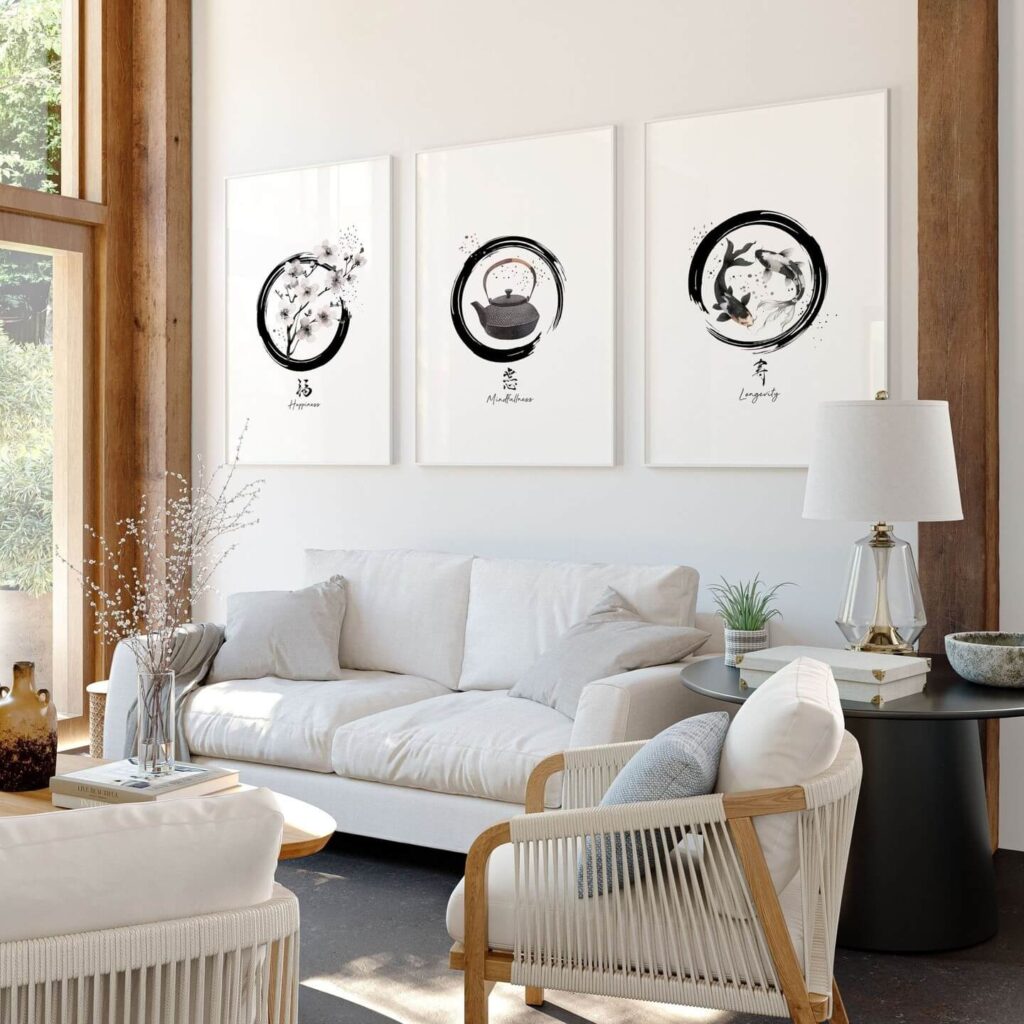 9. Zen-Inspired Minimalist Calligraphy Prints