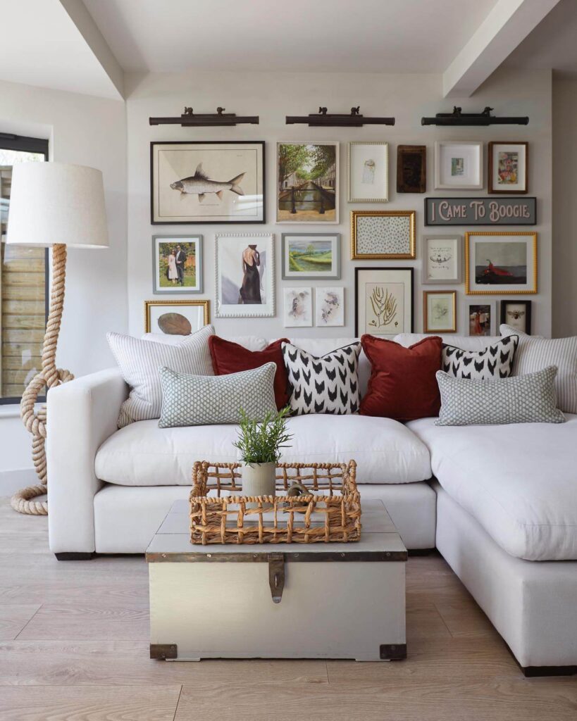 1. Eclectic Gallery Wall Above the Dining Table