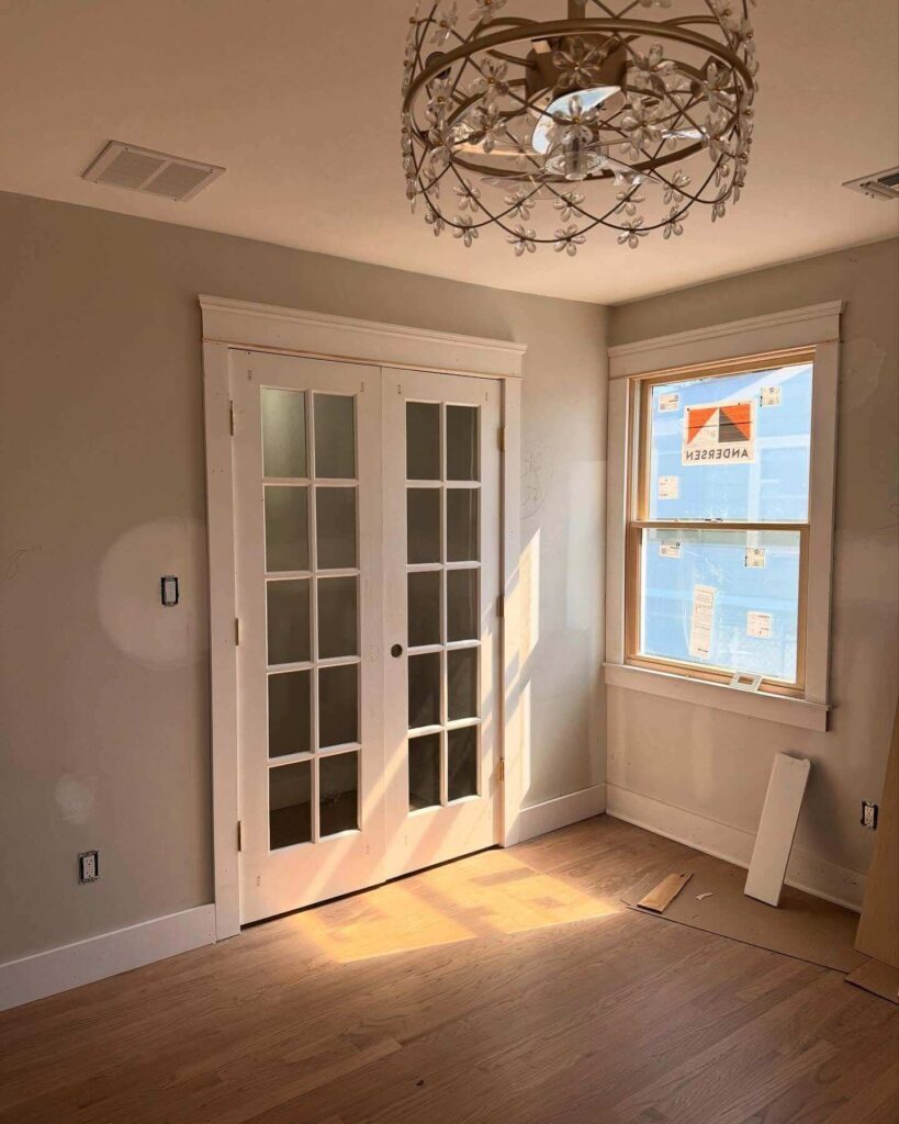 1. Chevron Sliding Barn Doors for a Textured Natural Look
