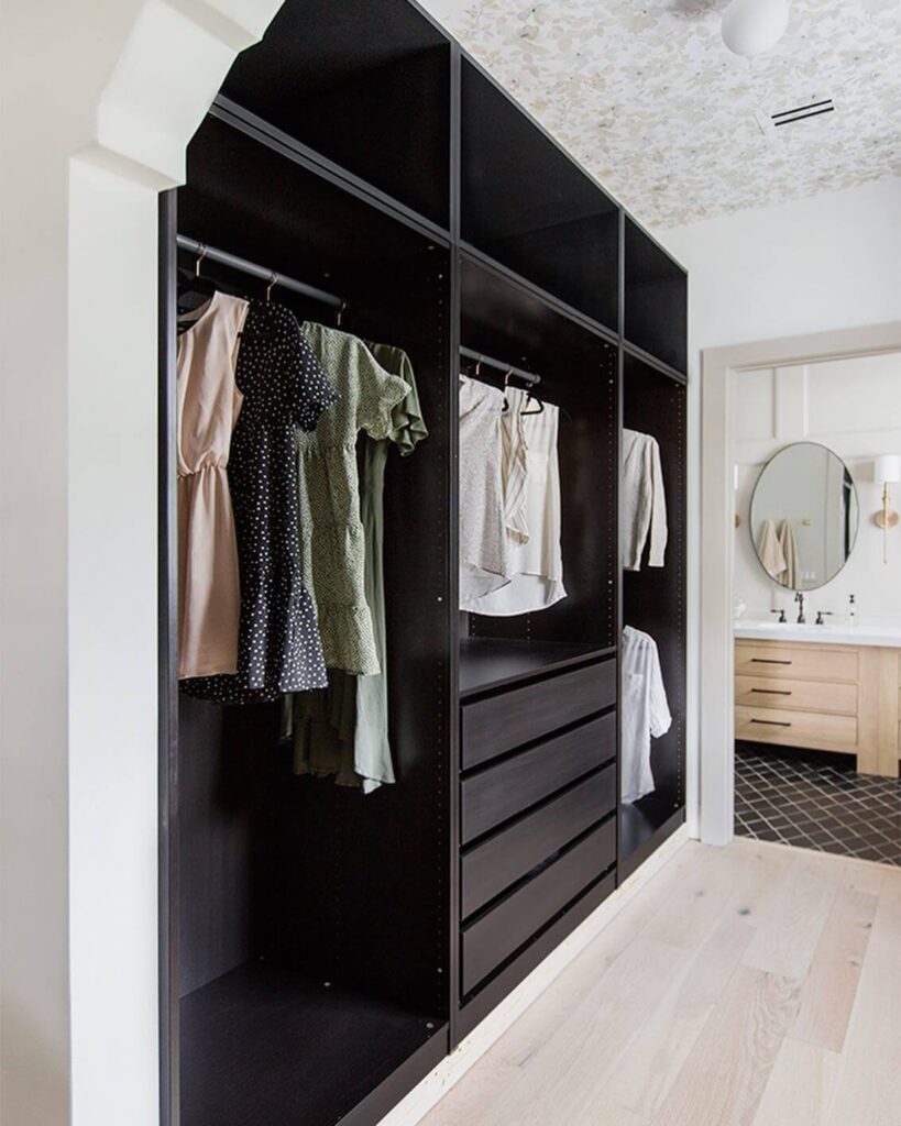 11. Compact IKEA Closet with Sleek Functionality
