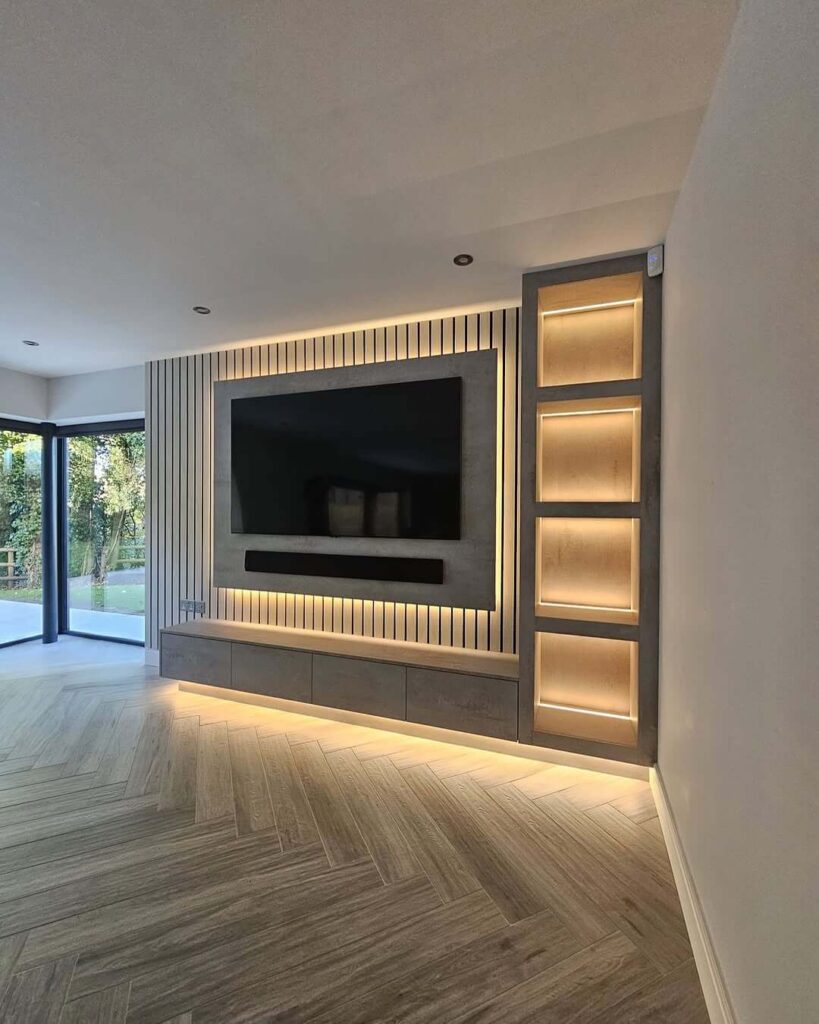 10. Modular Elegance with Open and Closed Storage
