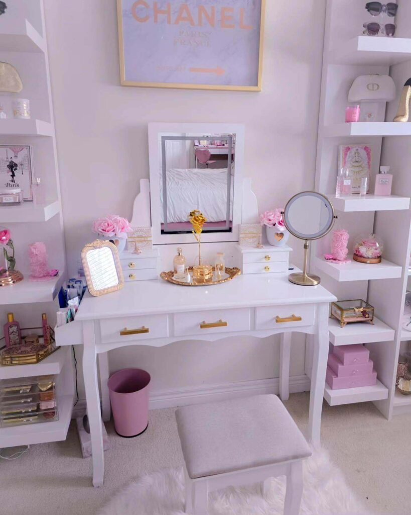 11. Create a Glam Vanity Zone Inside Your Closet