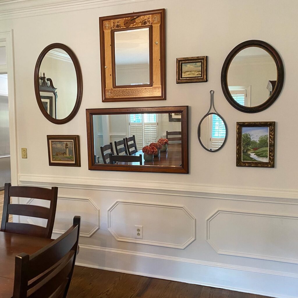12. Layered Frames and Art on a Picture Ledge