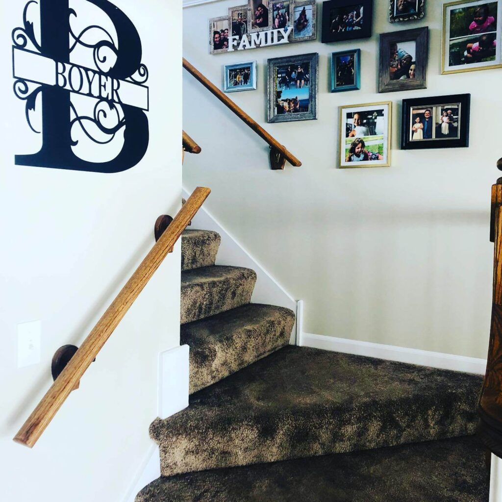 13. Rustic and Romantic Black & White Staircase Wall