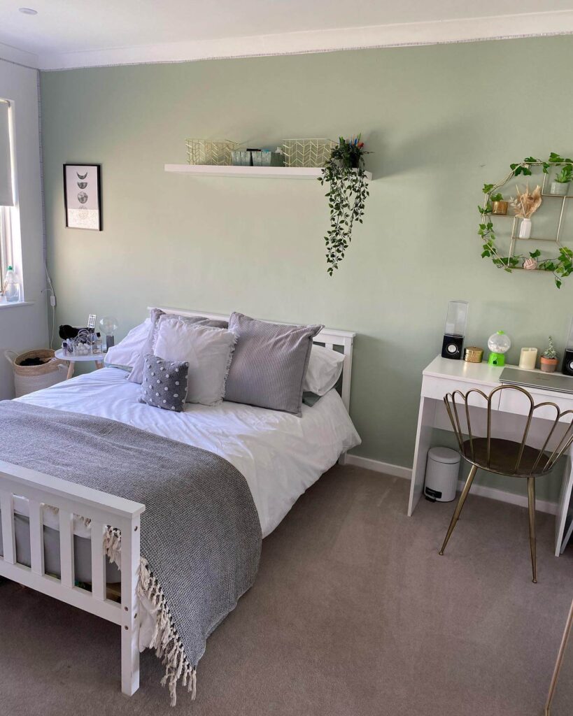 13. Keep it Fresh with a Sage Green Focal Wall