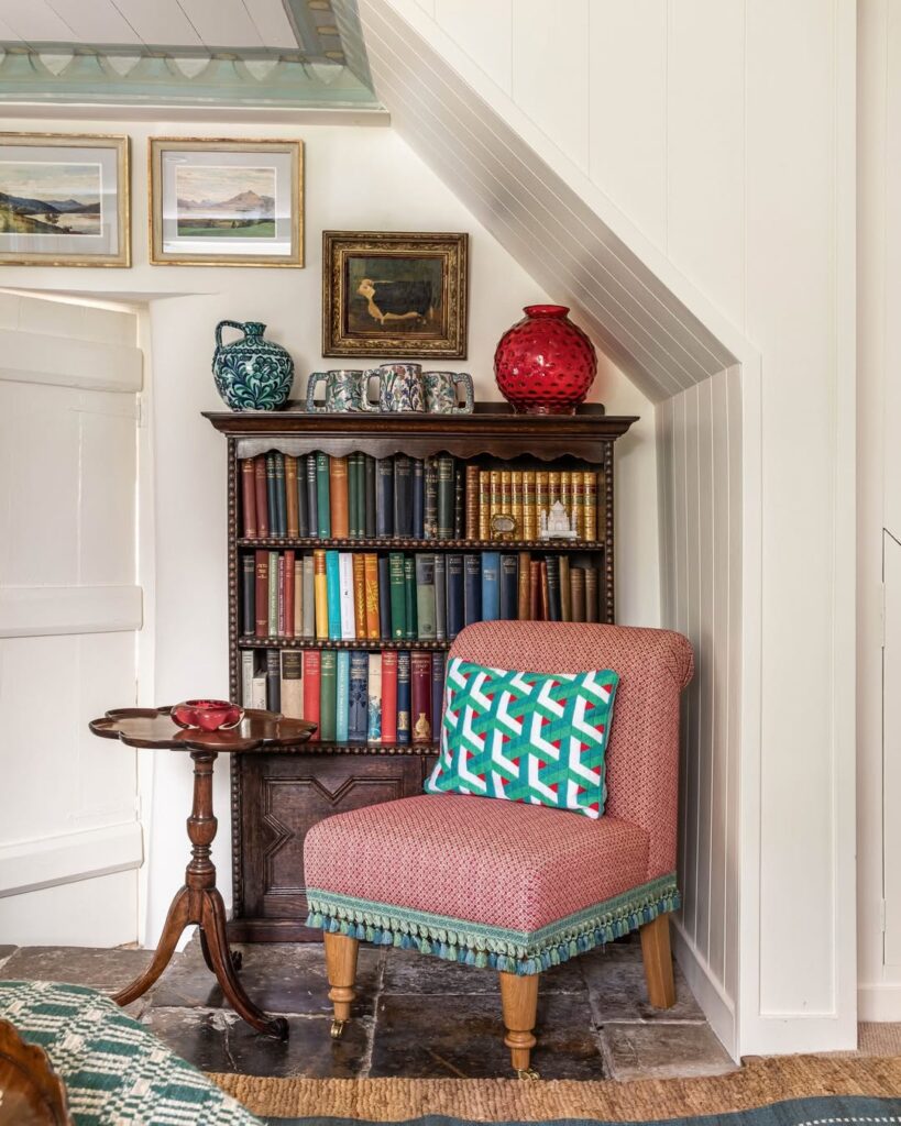 13. Bookshelf Partition Wall That Defines Open Spaces