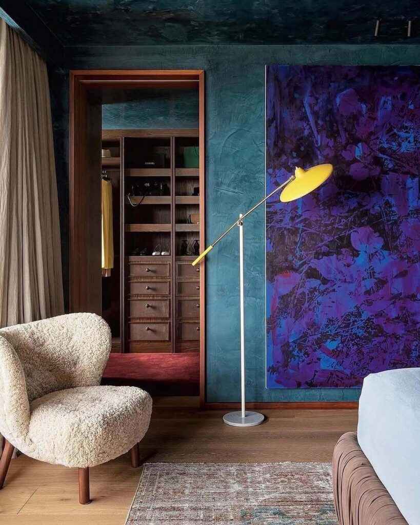 14. Two-Tone Wall Mural for Modern Impact