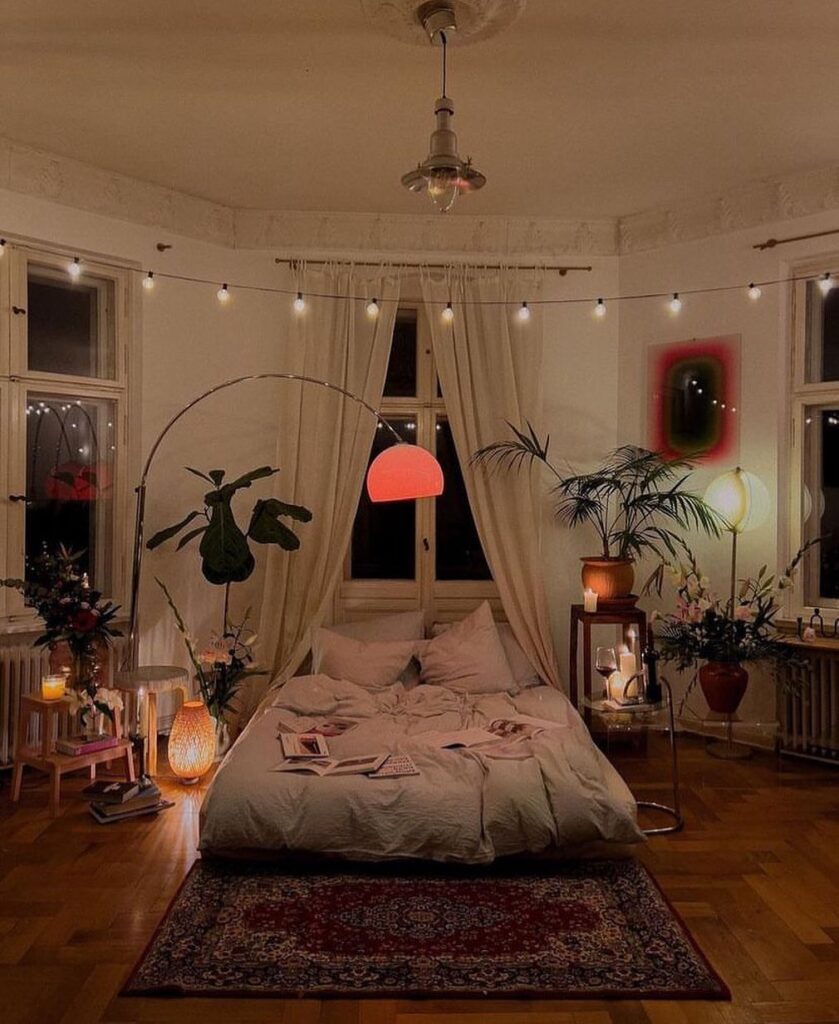 14. Statement Lighting in Moody Tones