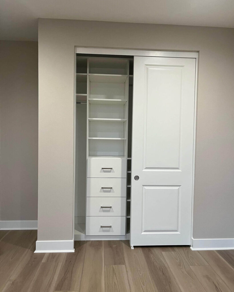 14. Rustic Meets Modern Open Closet