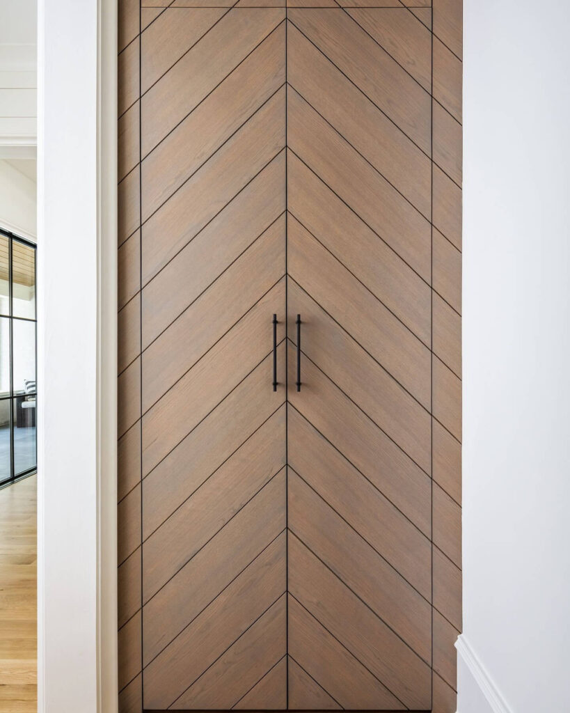 15. Seamless Chevron Doors for a Built-In Architectural Statement