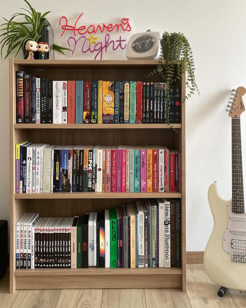 16. Bookshelf with Integrated Desk for Functional Chic