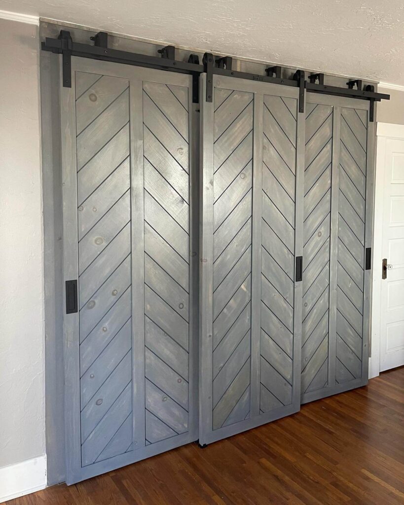 17. Double Black Barn Doors for Dramatic Contrast