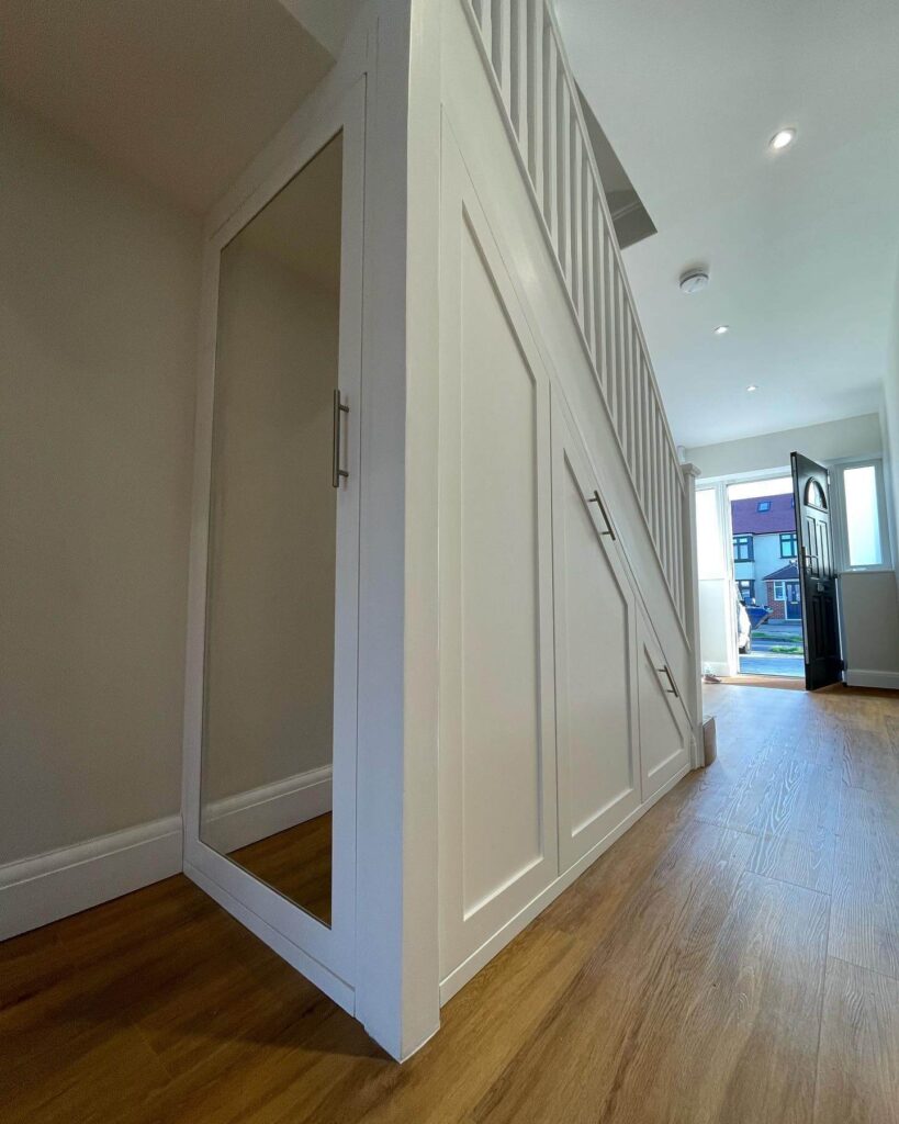17. Matte Black Panel Storage with Classic Trim