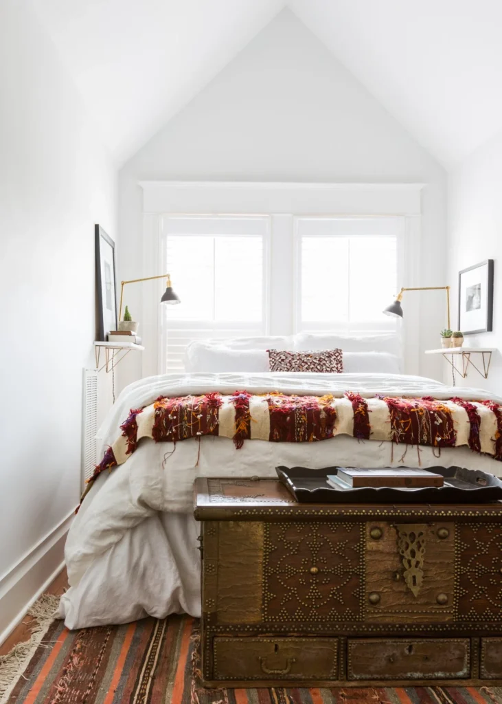 17. Add Personality with a Colorful Nightstand and Coordinated Accents